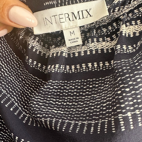 Intermix label High-low off the shoulder dress, black and white, size medium 6 - Picture 1 of 2